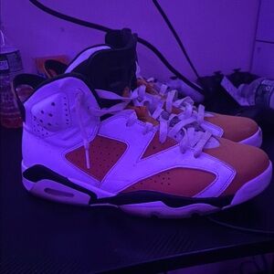 Jordan White and Orange Sneakers Air Unit Design